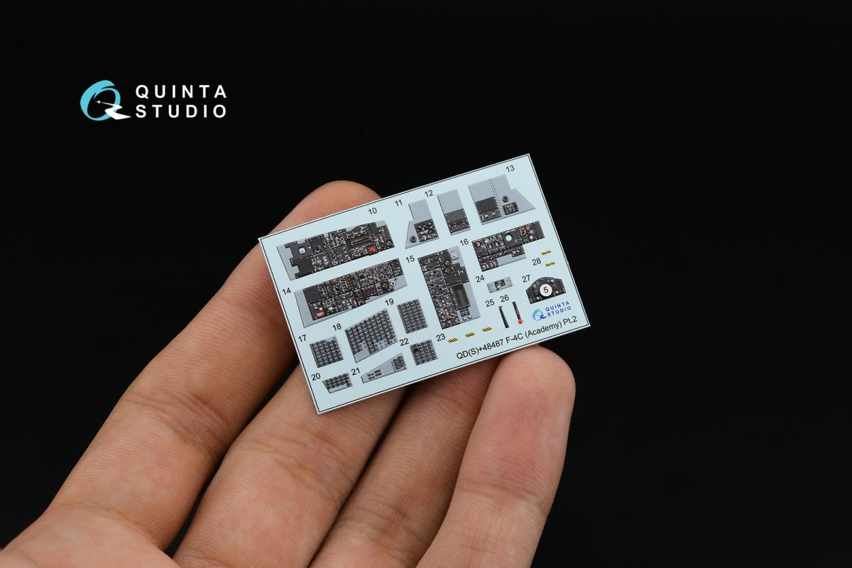 Quinta Studio QD+48487 F-4C Phantom II 3D-Printed &amp;amp; coloured Interior on decal paper (Academy) (with 3D-printed resin parts) 1/48 – zdjęcie 9