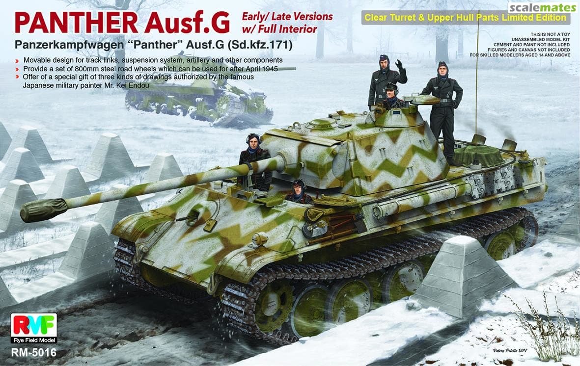 Maquette Rye Field 5016 Panther Ausf.G Début/Fin avec intérieur complet 1/35