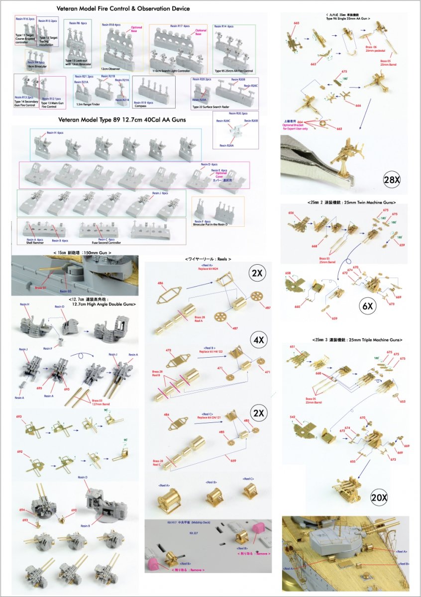 Pontos 35020F1 IJN Kongo 1944 Detail Up Set 1/350 – zdjęcie 13