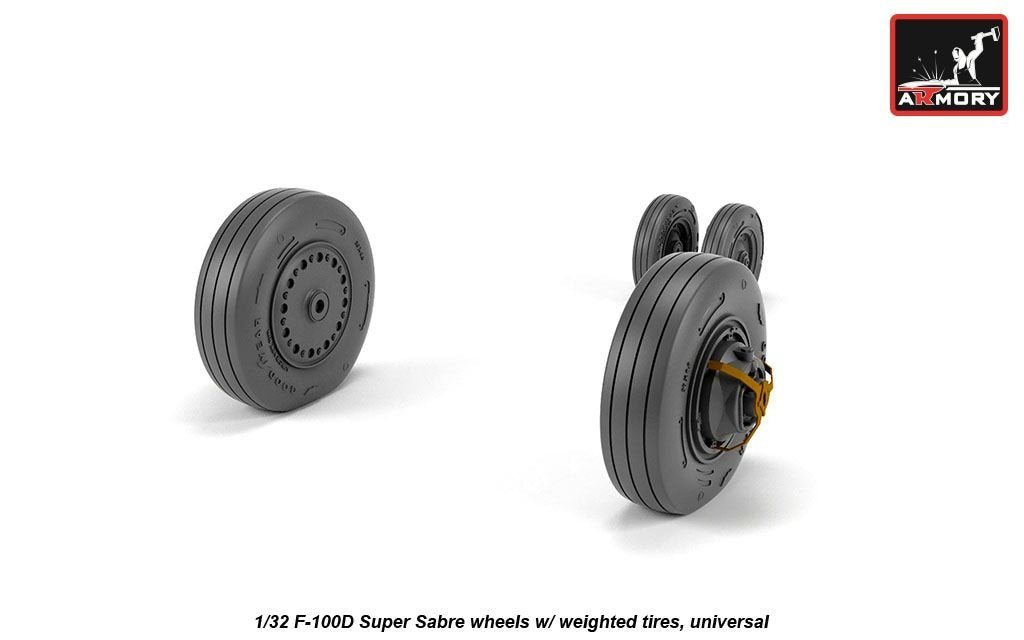 Armory Models AW32303 F-100D Super Sabre wheels w/ weighted tires 1/32 – zdjęcie 4