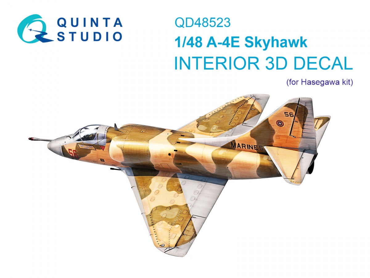 Quinta Studio QD48523 A-4E 3D-Printed & coloured Interior on decal paper (Hasegawa/Hobby2000) 1/48