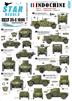 Star Decals 35-C1006 Indochine 1. Armored cars 1/35