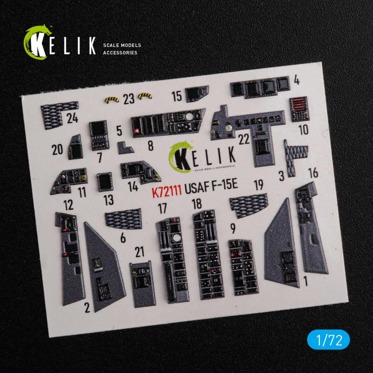 KELIK K72111 F-15E interior 3D decals for Academy kit 1/72 – image 3