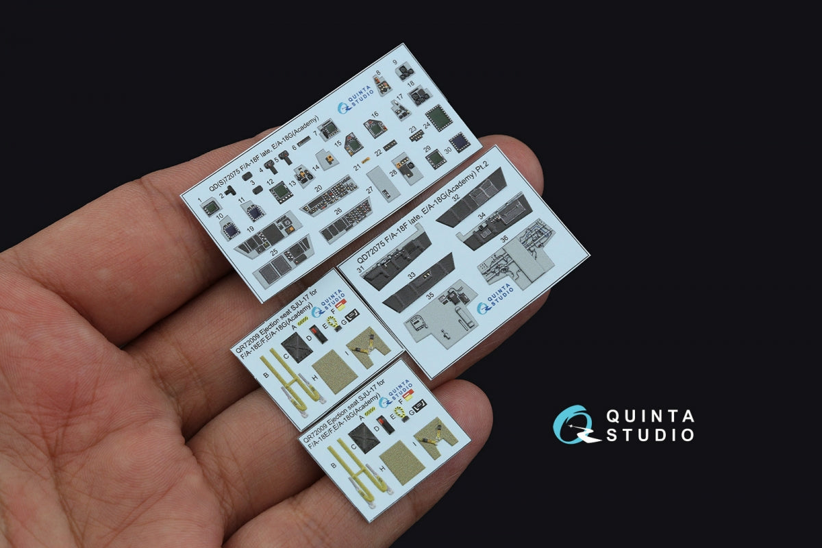 Quinta Studio QD72075 F/A-18F Late, E/A-18G 3D-Printed &amp;amp; coloured Interior on decal paper (Academy) 1/72 – zdjęcie 6