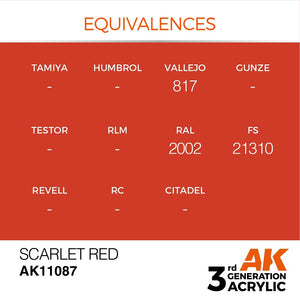 AK Interactive AK11087 SCARLET RED – STANDARD 17ml – zdjęcie 3