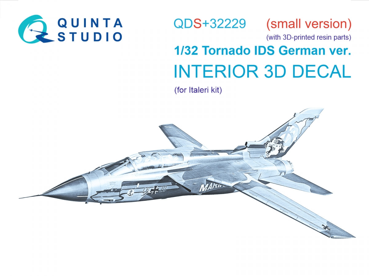 Quinta Studio QDS+32229 Tornado IDS German 3D-Printed & coloured Interior on decal paper (Italeri) (Small version) (with 3D-printed resin parts) 1/32