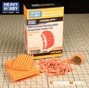 Heavy Hobby PT35049 WWII US Army Sherman VVSS Suspension Tracks T-49 1/35 – zdjęcie 2