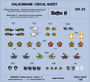 Weikert Decals DEC239 German Panzer Division Markings - vol.1 1/35