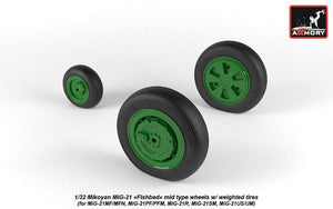 Armory Models AW32010 Mikoyan MiG-21 Fishbed wheels w/ weighted tires, mid 1/32 – zdjęcie 4