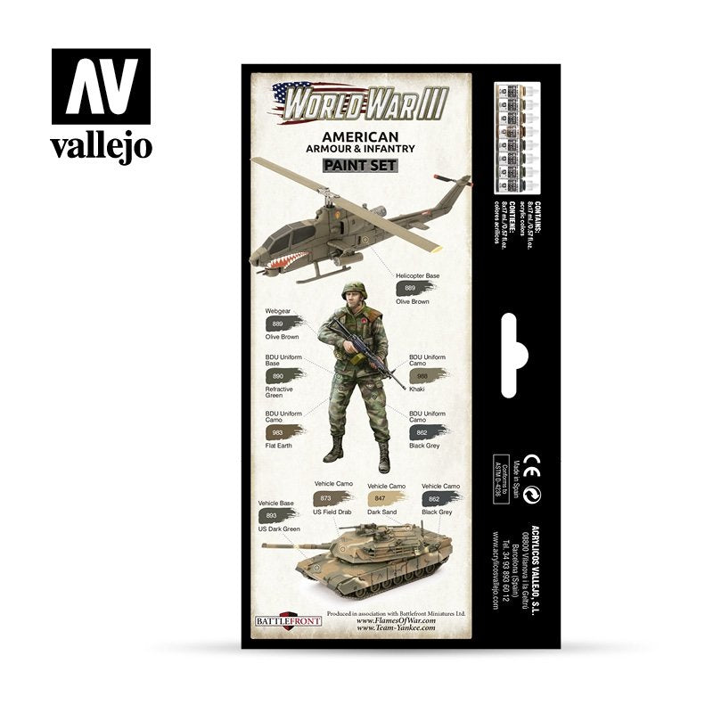 Vallejo 70220 WWIII American Armor &amp;amp; Infantry 8x17ml – image 3