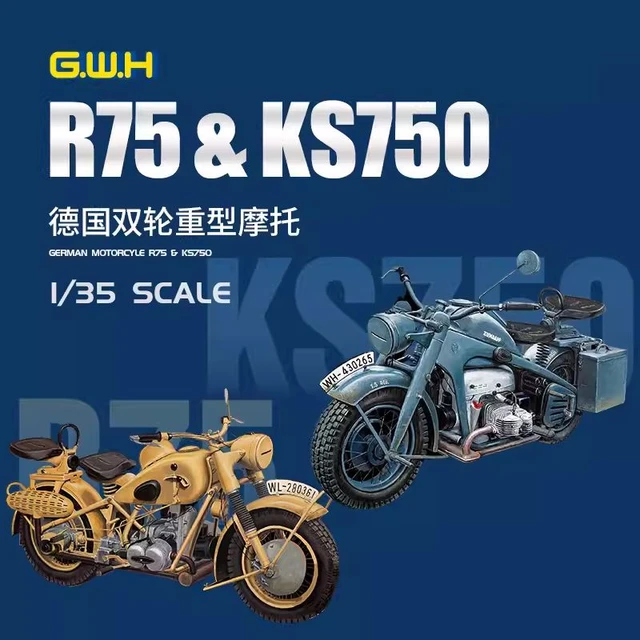 Great Wall Hobby L3527 WWII German Motorcycle R75 &amp;amp; KS750 2 in 2 1/35 – zdjęcie 2