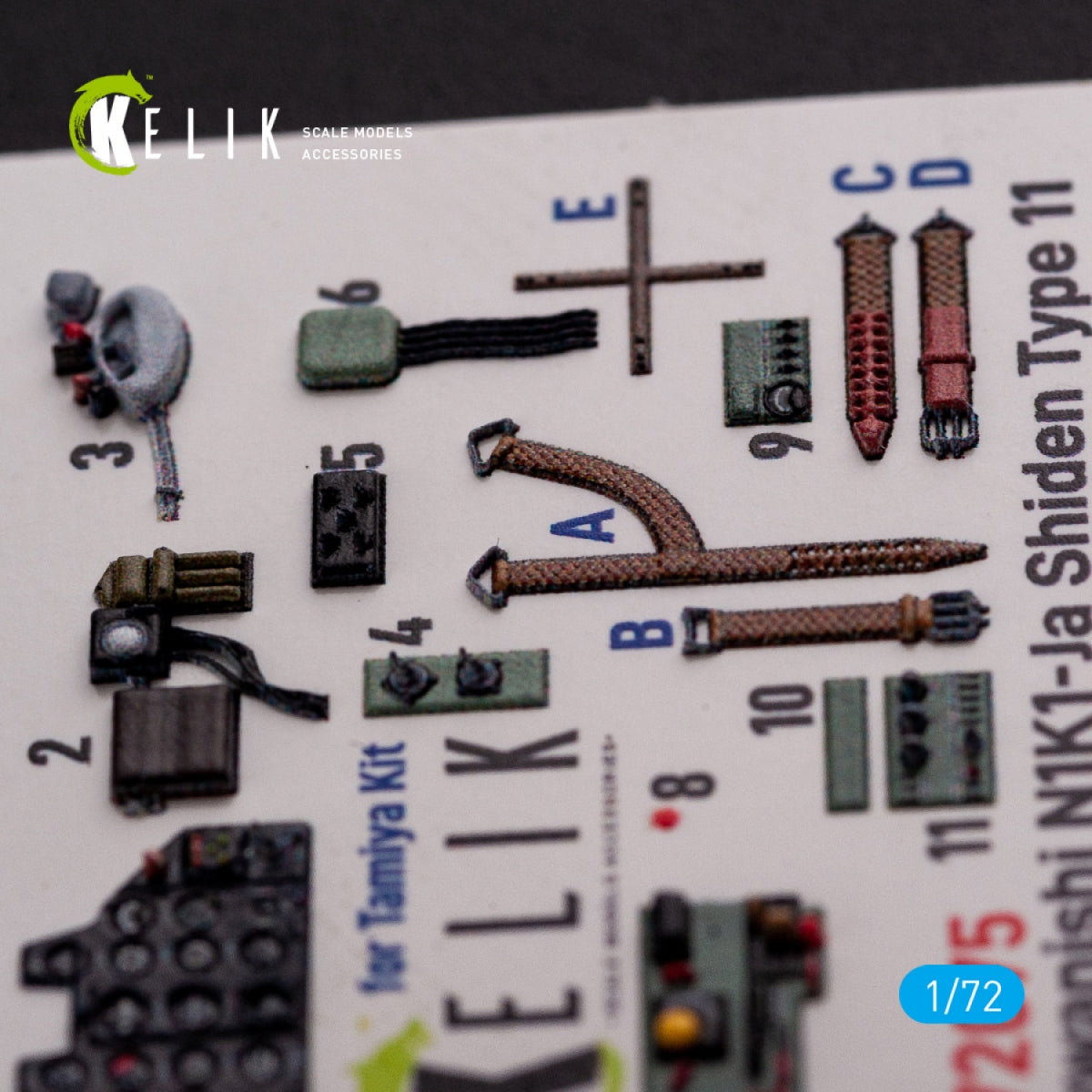 KELIK K72075 N1K1-Ja Shiden Type 11 interior 3D decals for Tamiya kit 1/72 – zdjęcie 4