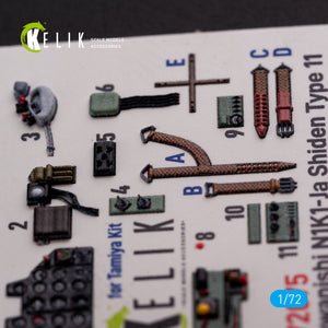 KELIK K72075 N1K1-Ja Shiden Type 11 interior 3D decals for Tamiya kit 1/72 – zdjęcie 4