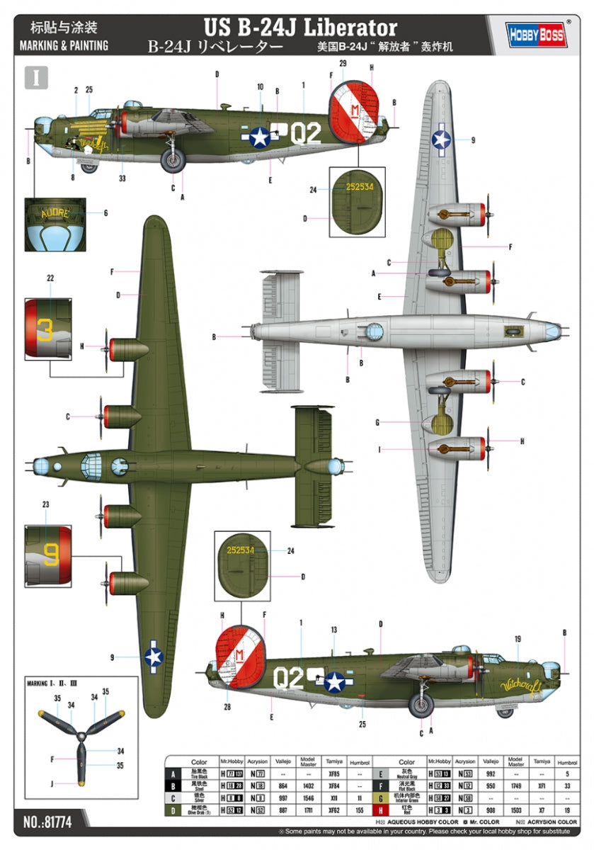 Hobby Boss 81774 Consolidated B-24J Liberator 1/48 – zdjęcie 4