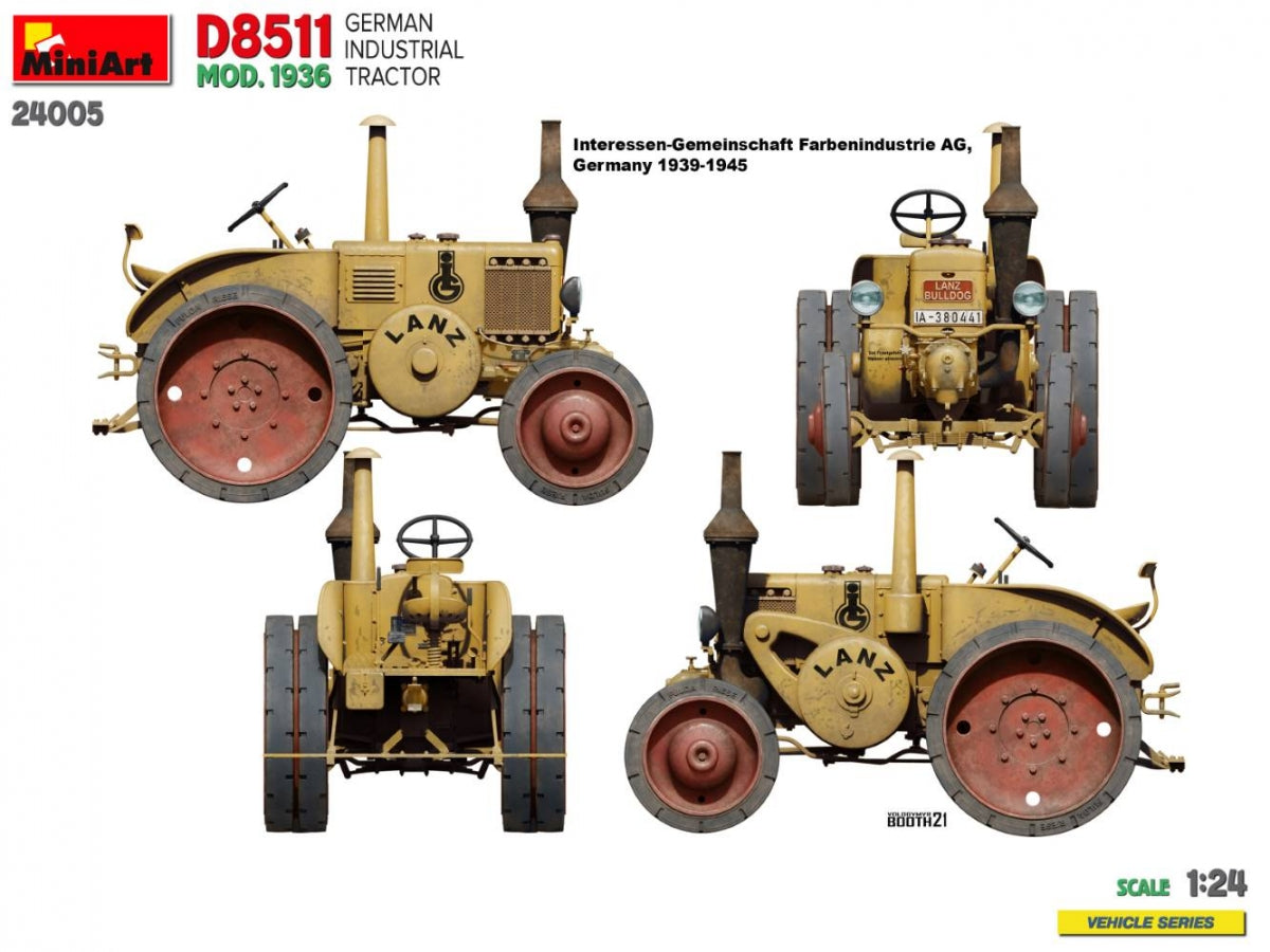 MiniArt 24005 GERMAN INDUSTRIAL TRACTOR D8511 MOD. 1936 1/24 – zdjęcie 5