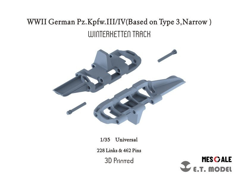 ET Model P35-023 WWII German Pz.Kpfw.III/IV (Based on Type 3,Narrow) WinterKetten ( 3D Printed ) 1/35