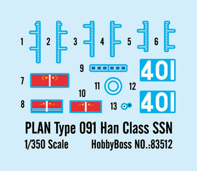 Hobby Boss 83512 PLAN Type 091 Han Class SSN 1/350 – image 8
