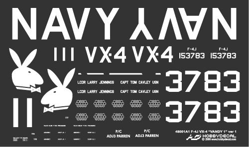 HobbyDecal AL48001V1 F-4J VX-4 Vandy1 Black Bunny October 1972 1/48 – image 5
