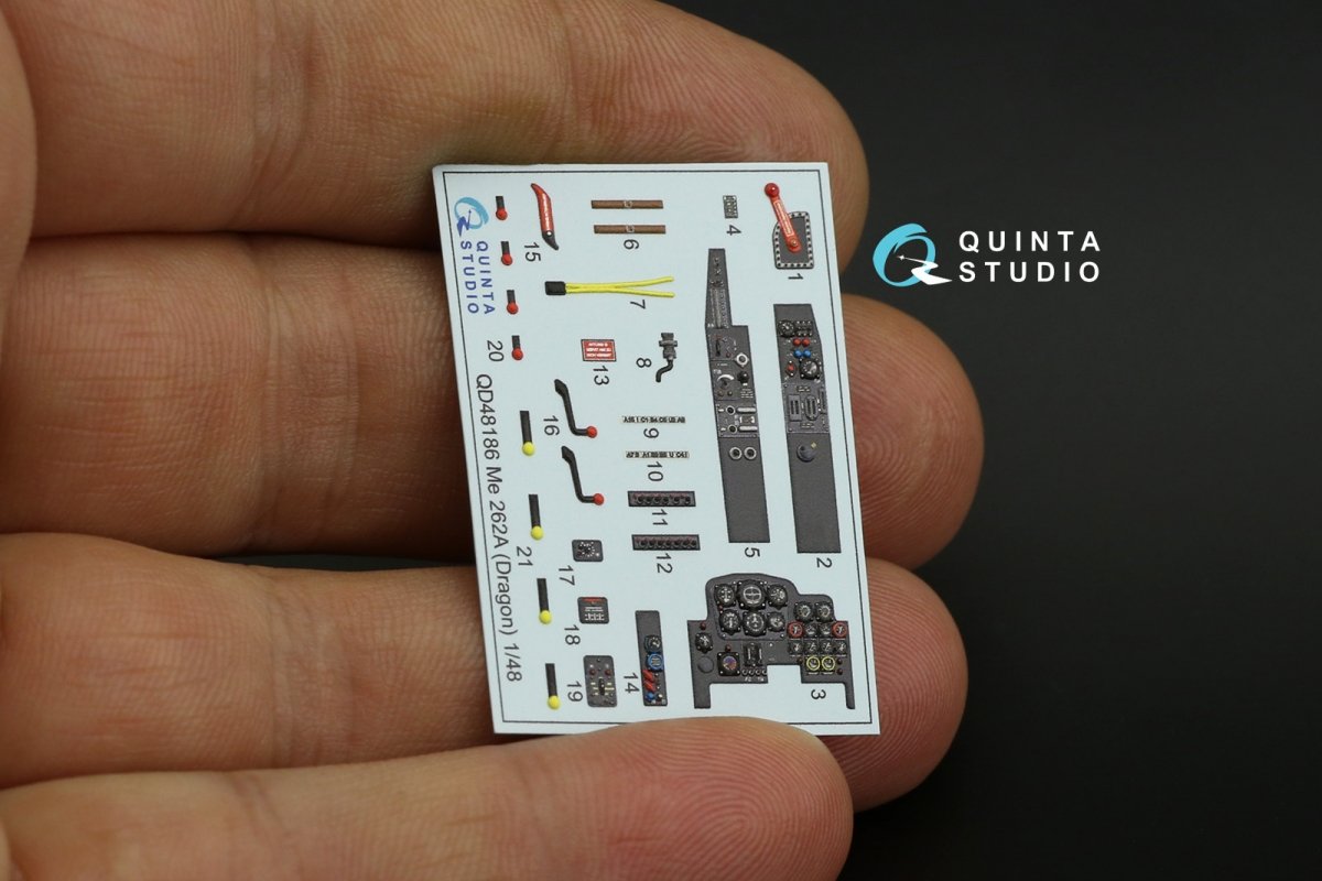 Quinta Studio QD48186 Me 262A 3D-Printed &amp;amp; coloured Interior on decal paper (for Dragon ) 1/48 – zdjęcie 8