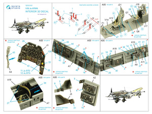 Quinta Studio QD32167 Ju 87D/G 3D-Printed &amp;amp; colored Interior on decal paper (Hasegawa) 1/32 – image 2