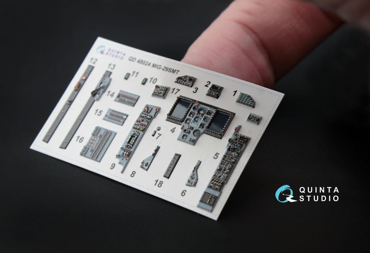 Quinta Studio QD48024 MiG-29 SMT (9-19) 3D-Printed &amp;amp; coloured Interior on decal paper (for GWH kits) 1/48 – zdjęcie 8