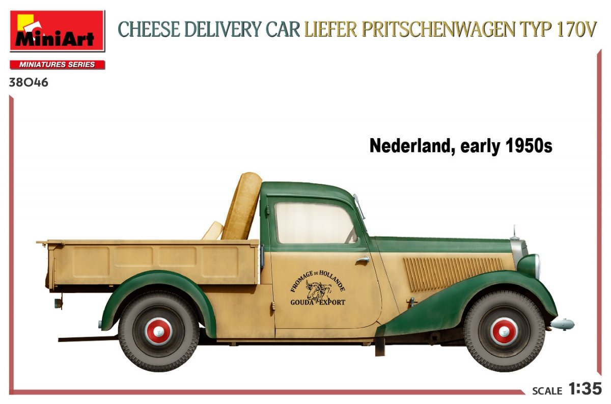 MiniArt 38046 CHEESE DELIVERY CAR LIEFER PRITSCHENWAGEN TYP 170V 1/35 – image 6