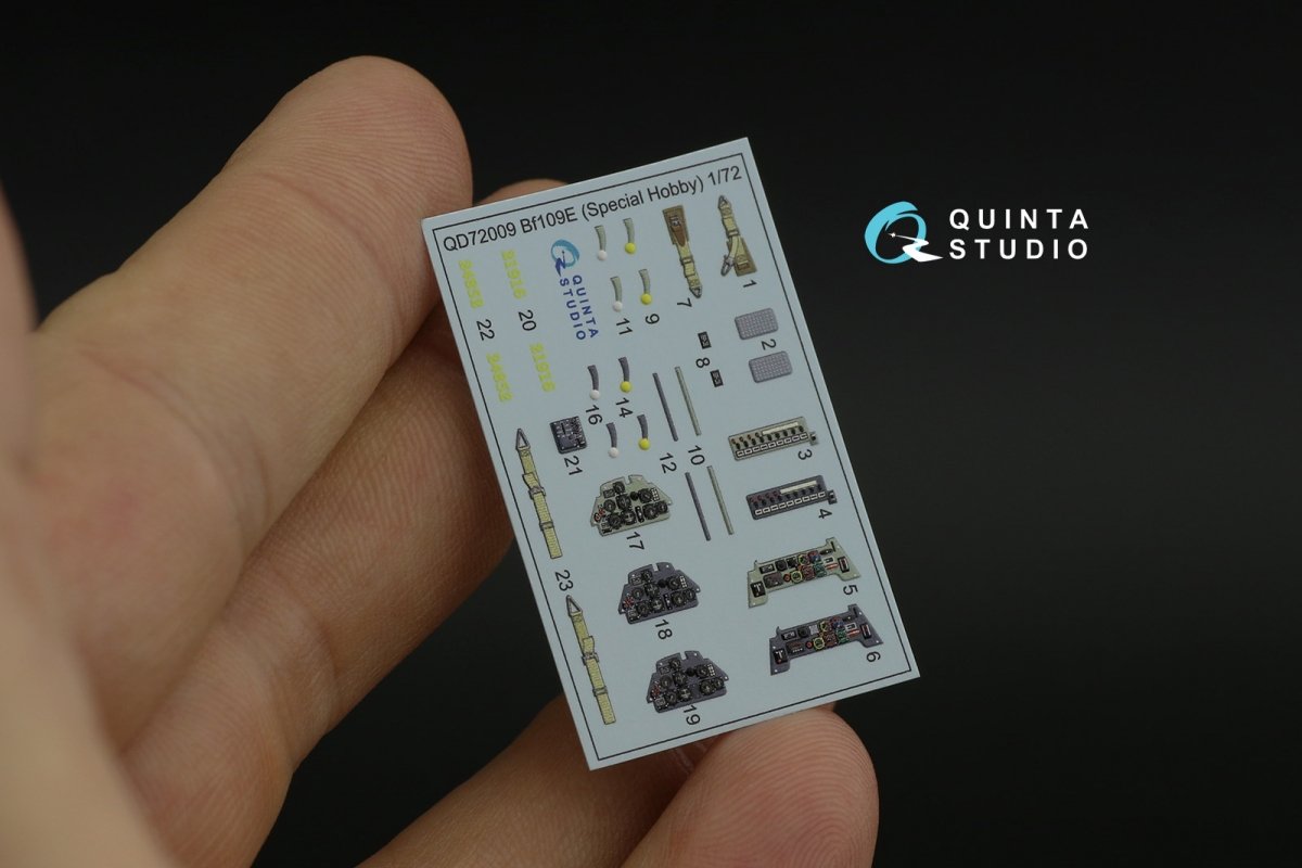 Quinta Studio QD72009 Bf 109E 3D-Printed &amp;amp; colored Interior on decal paper (Special Hobby) 1/72 – image 3
