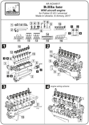Armory Models ACA4817 German WWI Aircraft Engine mod. D.IIIa 1/48 – zdjęcie 8
