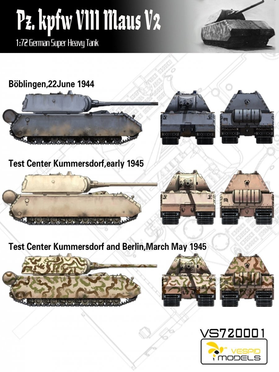 Vespid Models VS720001 Pz.Kpfw. VIII Maus V2 German Super Heavy Tank 1/72 – zdjęcie 5