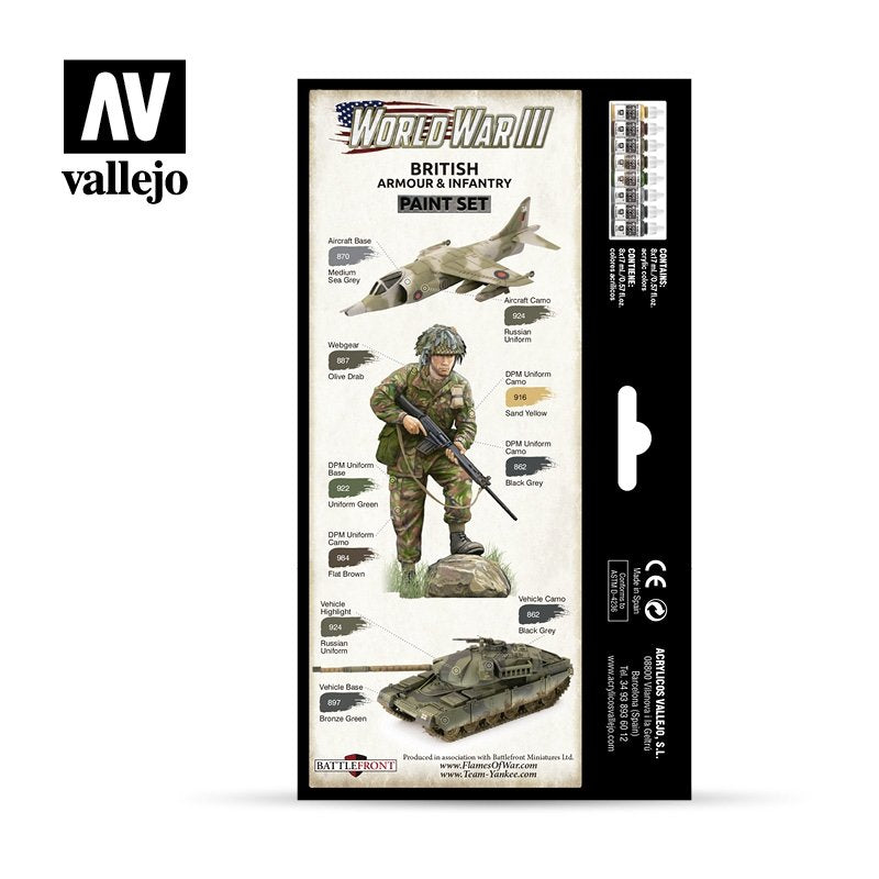 Vallejo 70222 WWIII British Armour &amp;amp; Infantry 8x17ml – zdjęcie 2