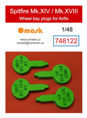 Omask 748122 Spitfire Mk.XIV/Mk.XVIII wheel bay foam plugs (for Airfix) 1/48