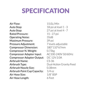 Gaahleri 42939 Ambition Series GTS-06 Serenair Mini Air Compressor – zdjęcie 6