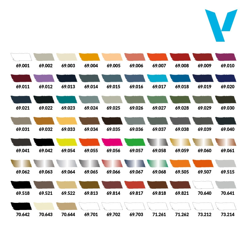 Vallejo 69990 Mecha Color Basic Case - Paints Set (80 x 18 ml)