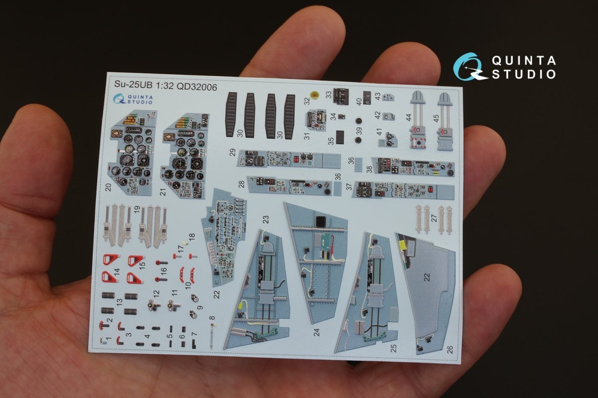 Quinta Studio QD32006 Su-25UB 3D-Printed &amp;amp; coloured Interior on decal paper (for Trumpeter kit) 1/32 – zdjęcie 2