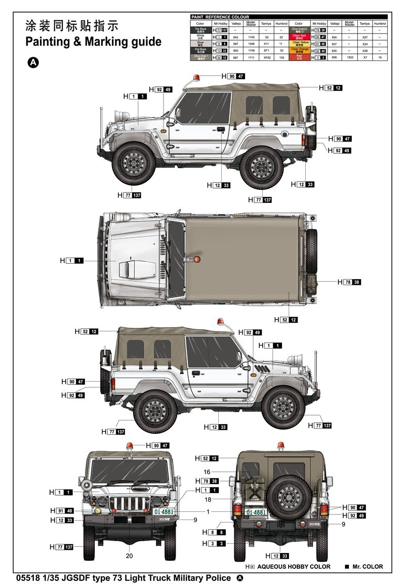 Trumpeter 05518 JGSDF type 73 Light Truck (Police) 1/35 – image 3