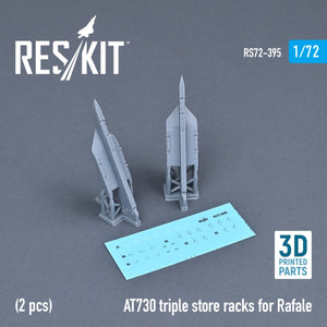 RESKIT RS72-0395 AT730 TRIPLE STORE RACKS FOR RAFALE (2 PCS) (3D PRINTED) 1/72 – zdjęcie 2