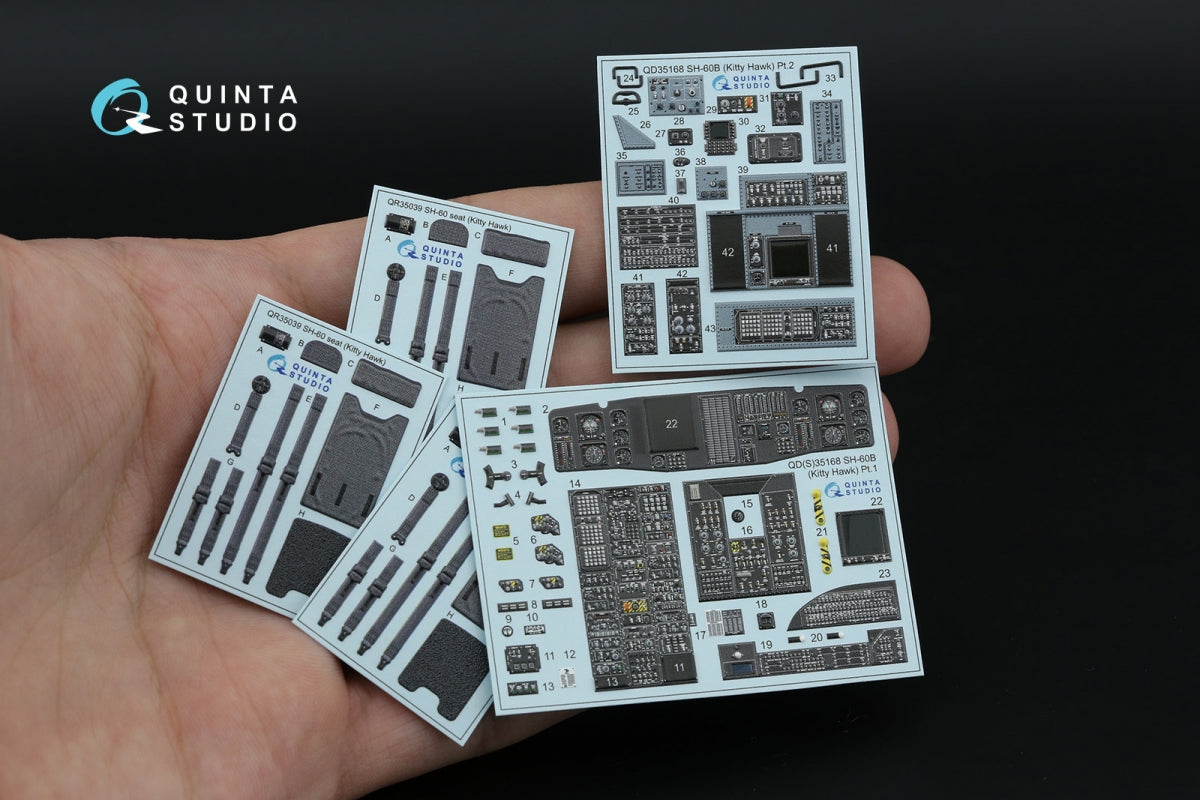 Quinta Studio QD35168 SН-60B Seahawk 3D-Printed &amp; coloured Interior on decal paper (Kitty Hawk) 1/35