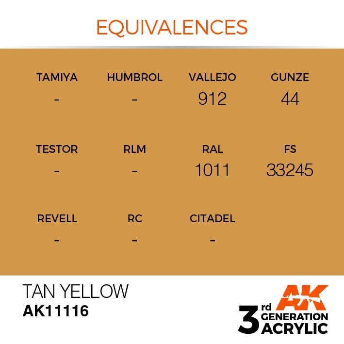 AK Interactive AK11116 TAN YELLOW – STANDARD 17ml – image 3