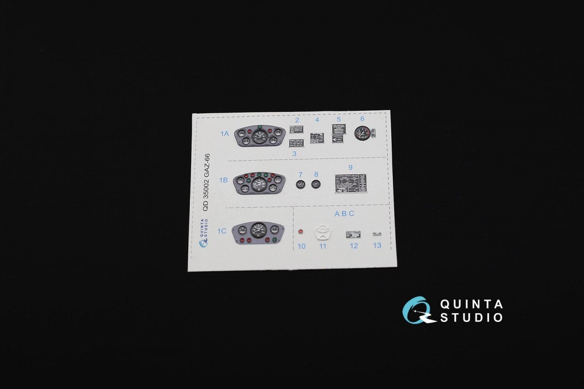 Quinta Studio QD35002 GAZ-66 Family 3D-Printed &amp;amp; coloured Interior on decal paper (for Trumpeter kits) 1/35 – zdjęcie 5
