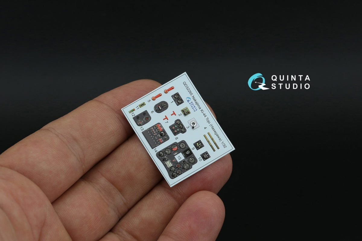 Quinta Studio QD32265 Nakajima Ki-44 Tojo 3D-Printed &amp; coloured Interior on decal paper ( Hasegawa )( Interior 3D Decal ) 1/32