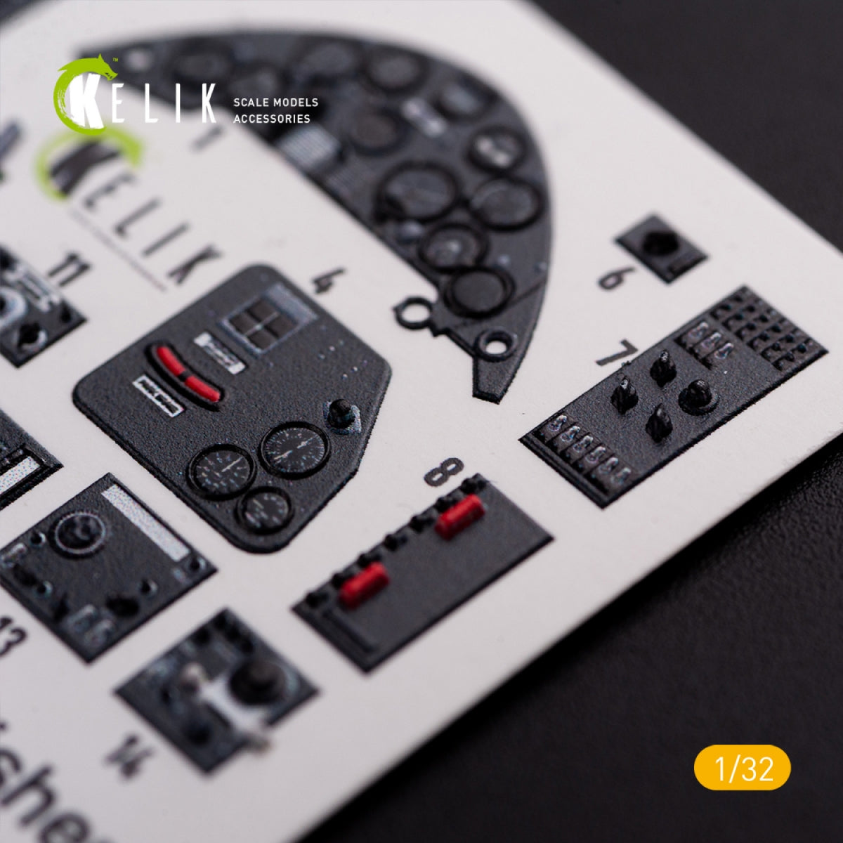 KELIK K32018 OS2U Kingfisher - Interior 3D Decal for Kitty Hawk/Zimi models kit 1/32 – zdjęcie 4