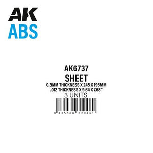AK Interactive AK6737 0.3MM THICKNESS X 245 X 195MM – ABS SHEET – 3 UNITS PER BAG – zdjęcie 2