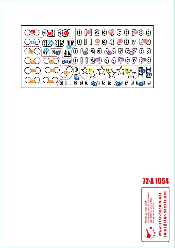 Star Decals 72-A1054 Vietnam # 4. NVA North Vietnamese T-54B markings 1/72 – image 2
