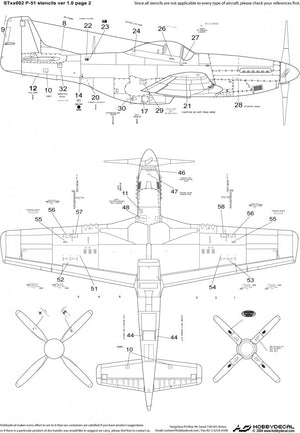HobbyDecal ST48002V1 P-51 Stencils ver 1 1/48 – zdjęcie 3