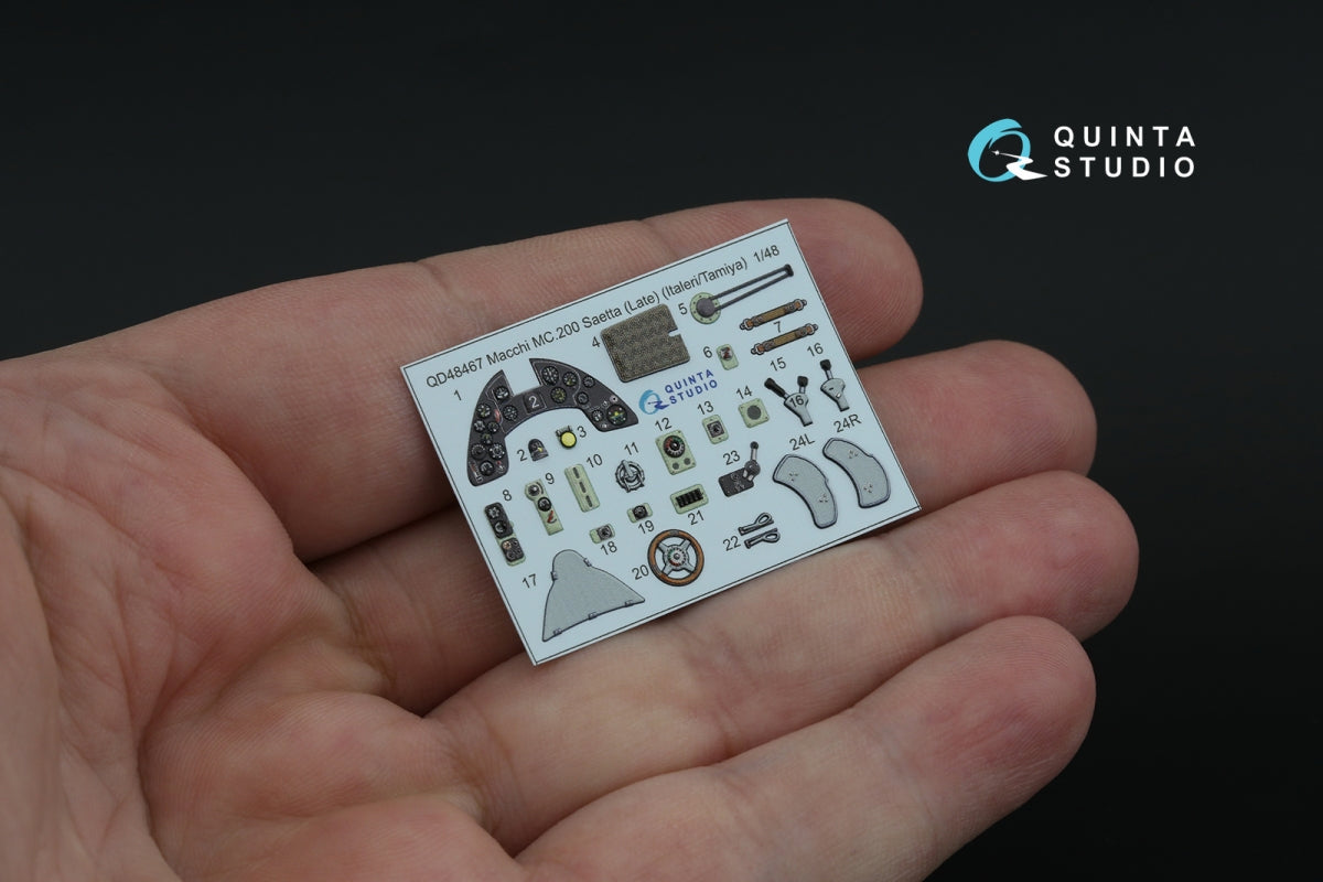Quinta Studio QD48467 Macchi MC.200 Saetta (Late) 3D-Printed coloured Interior on decal paper (Italeri/Tamiya) 1/48 – zdjęcie 4