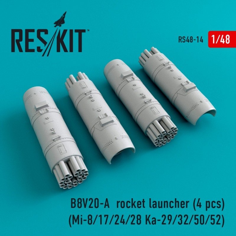 RESKIT RS48-0014 B8V20-А rocket launcher (4 pcs) 1/48