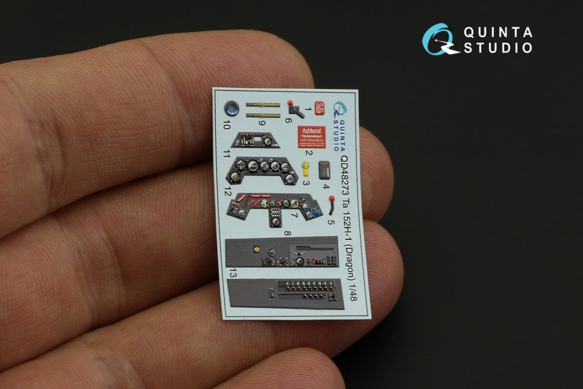 Quinta Studio QD48273 Ta 152H 3D-Printed &amp;amp; colored Interior on decal paper (Dragon) 1/48 – image 2