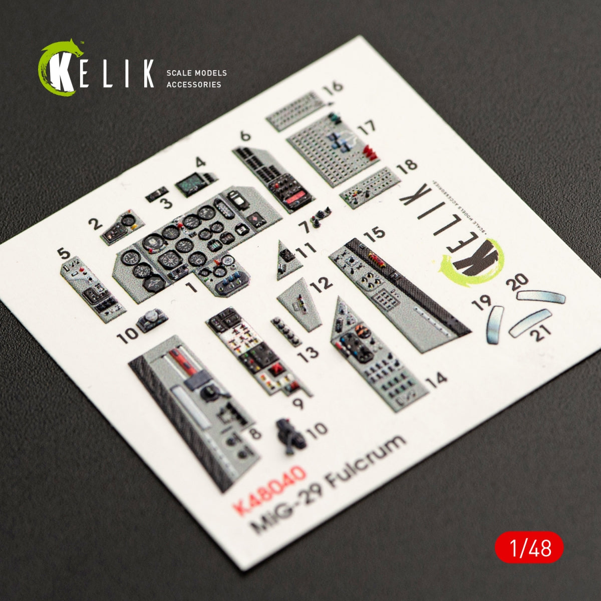 KELIK K48040 MIG-29A (9-12) FULCRUM INTERIOR 3D DECALS FOR GWH KIT 1/48 – immagine 2