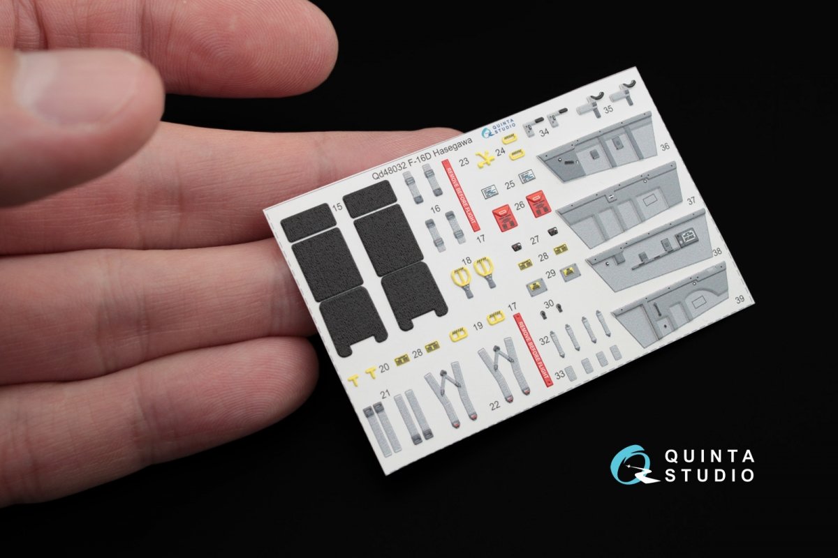 Quinta Studio QD48032 F-16D 3D-Printed &amp;amp; coloured Interior on decal paper (for Hasegawa kit) 1/48 – zdjęcie 5