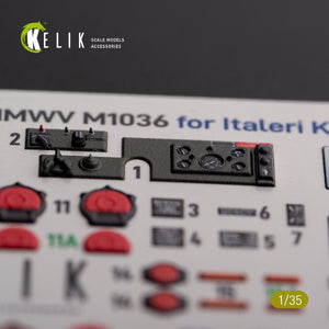 KELIK K35025 HUMVEE HMMWV M1036 with TOW Nato green version Interior 3D Decal for Italeri kit 1/35 – zdjęcie 3